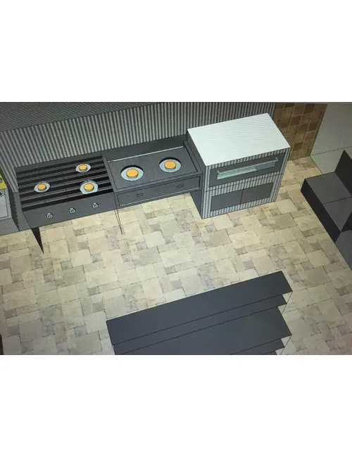 廚房擺放配置3D設計圖