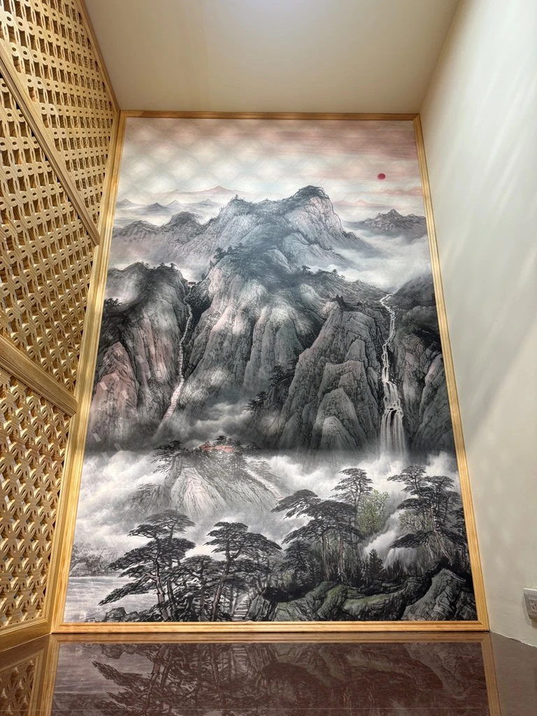 新竹昊天宮山水｜後貼彩貼｜