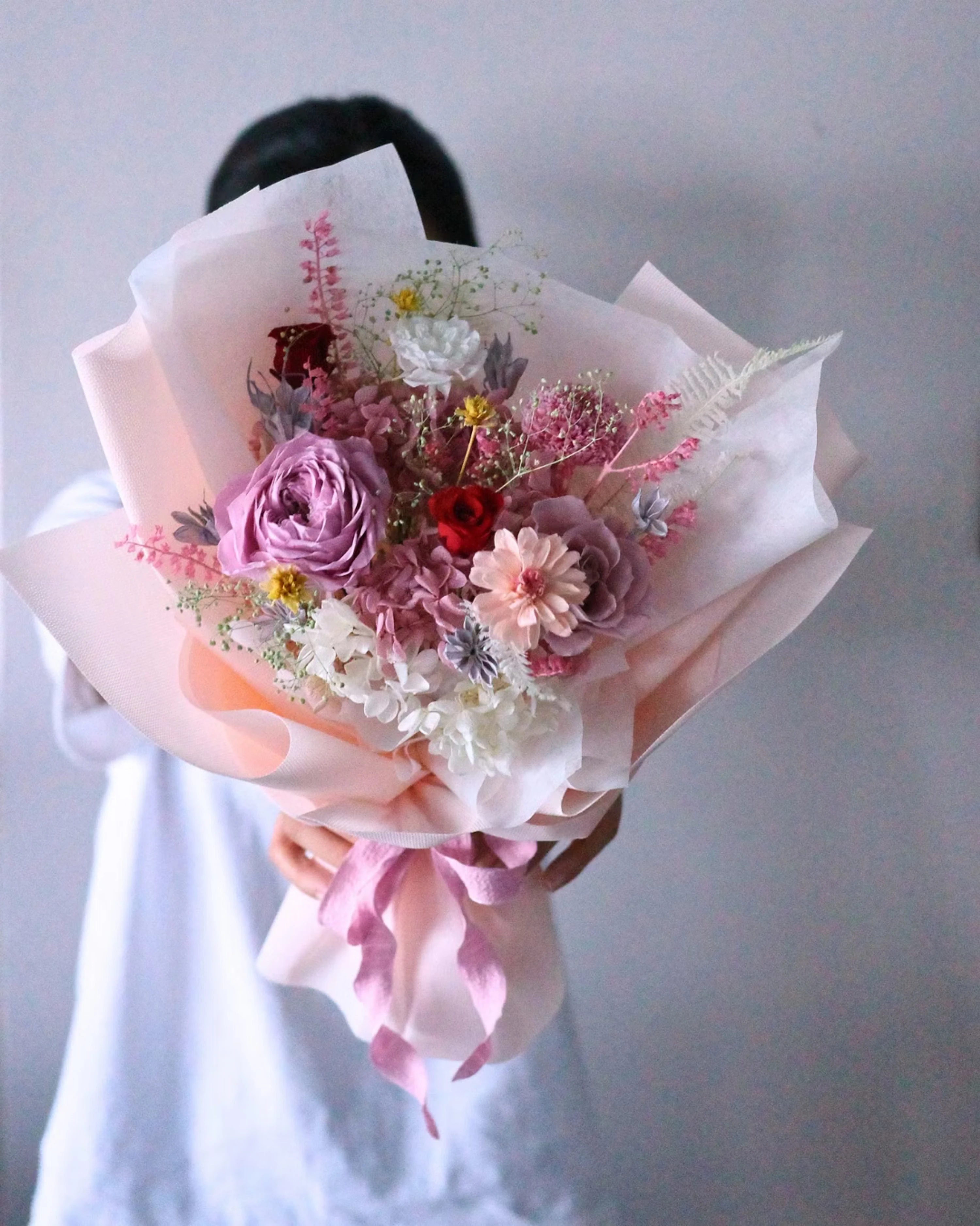 【日常的溫柔定格】經典粉紫永生花束