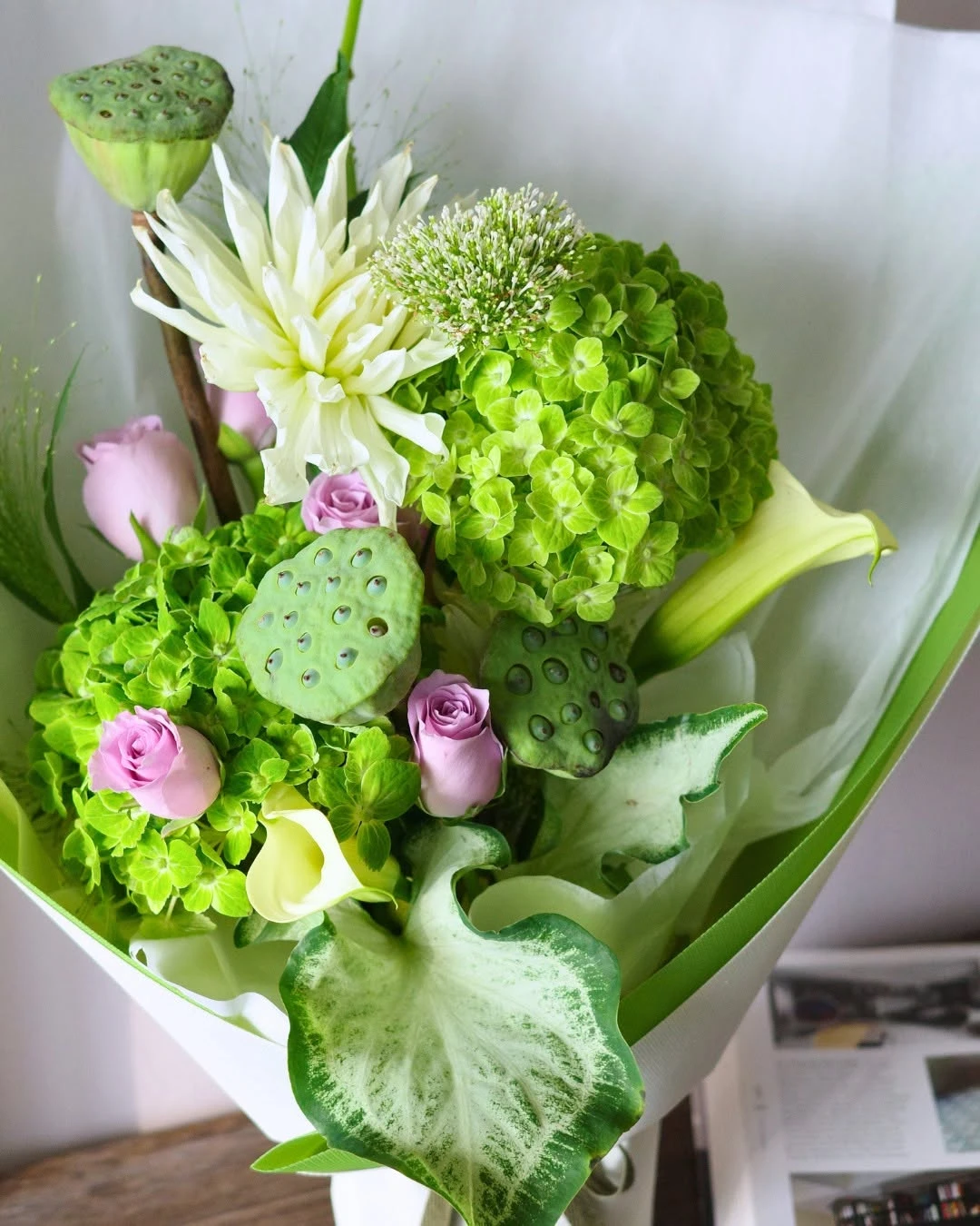 【夏夜清風】自然系翠綠鮮花花束