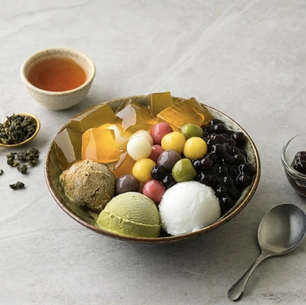 雙茶凍奶香蕉冰