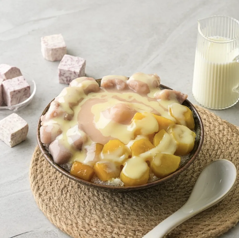 地芋雙圓牛奶冰