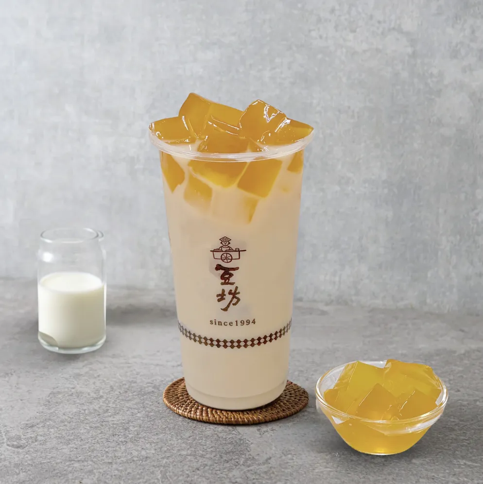 鮮奶茶＋綠茶凍