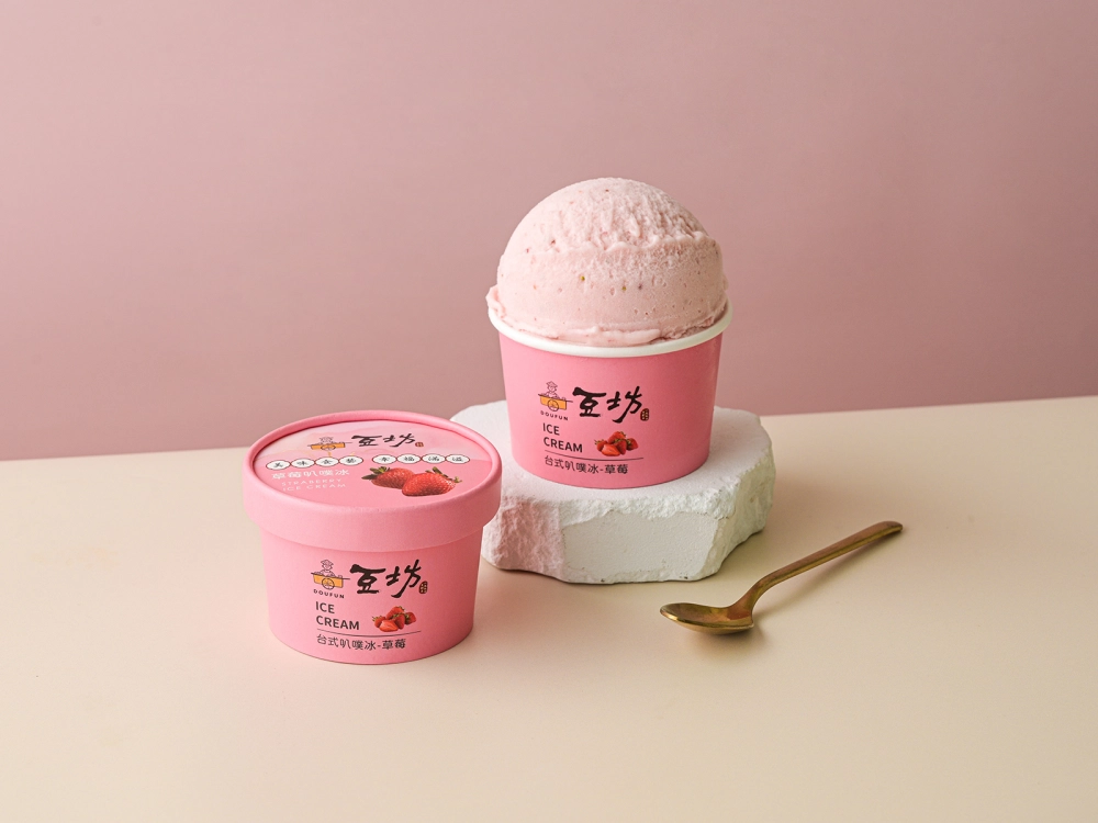 台式冰淇淋-草莓牛奶冰