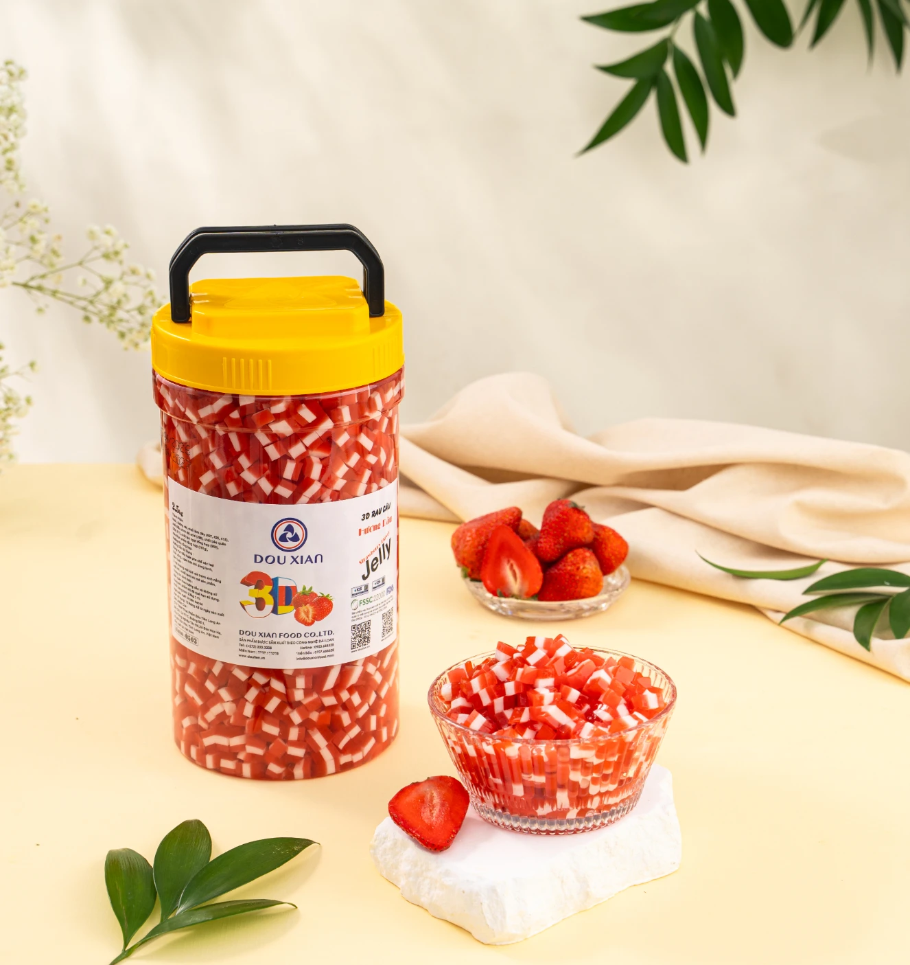 3D - 草莓 大水晶 - 3D Strawberry Flavor Jelly