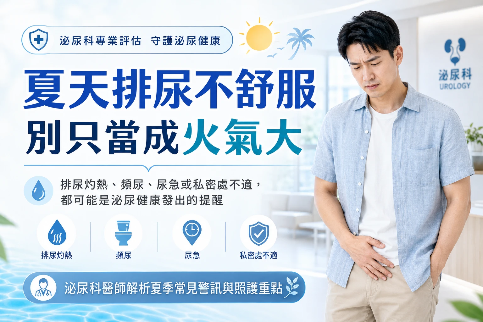 夏天排尿灼熱、頻尿怎麼辦？泌尿科解析常見警訊與日常照護｜專業泌尿科醫師｜專業泌尿科診所