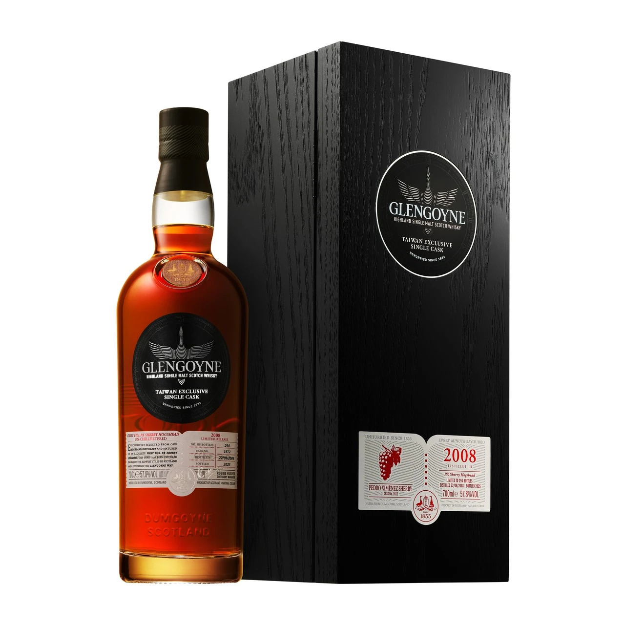 格蘭哥尼-2008初次 PX雪莉桶台灣限定NO.1612  GLENGOYNE 2008 PX SHERRY HOGSHEAD TAIWAN EXCLUSIVE SINGLE CASK NO.1612