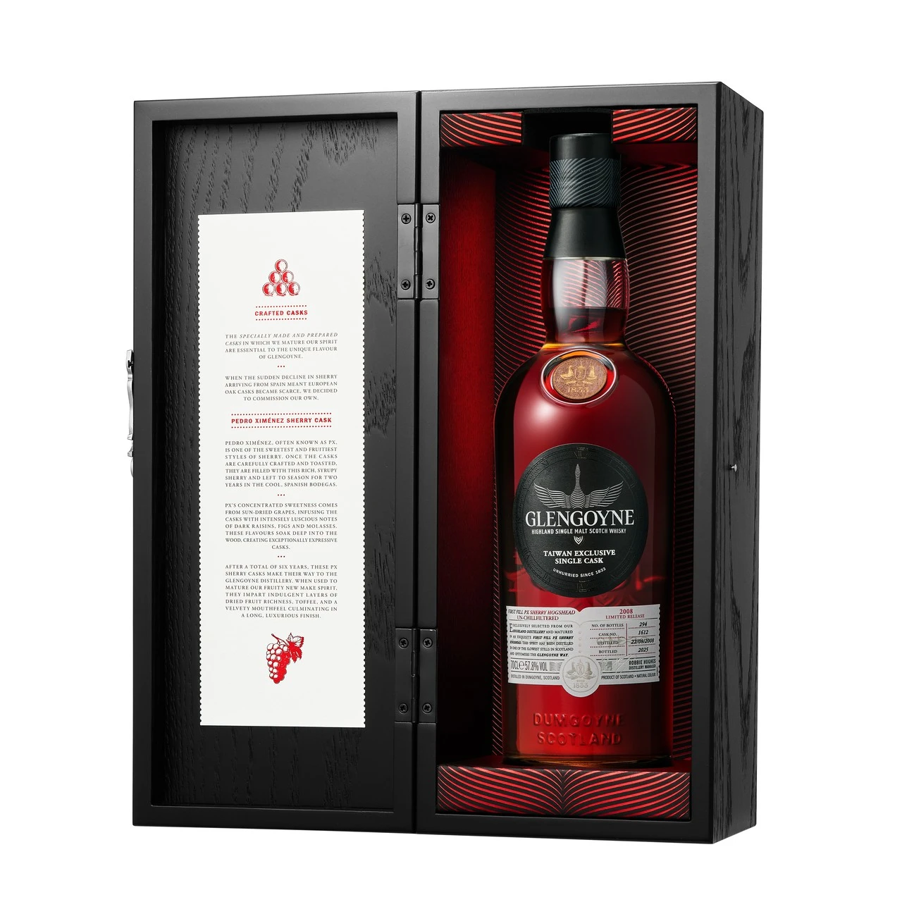 格蘭哥尼-2008初次 PX雪莉桶台灣限定NO.1612  GLENGOYNE 2008 PX SHERRY HOGSHEAD TAIWAN EXCLUSIVE SINGLE CASK NO.1612