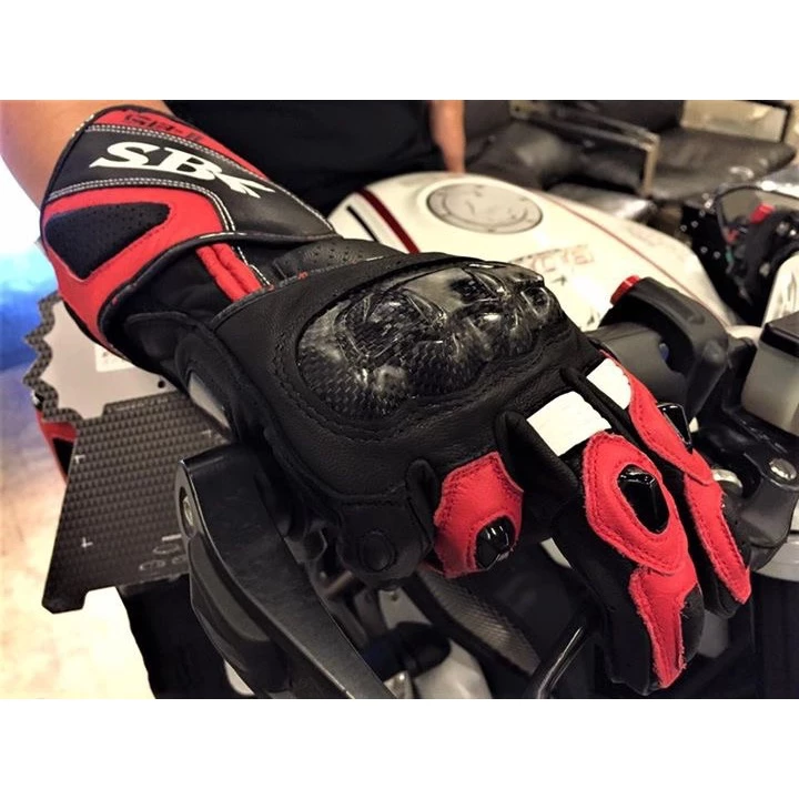 優惠促銷 SBK SB-II 防摔碳纖維皮手套(原價2580 特價1500) 長版防摔手套 真皮手套 SB2