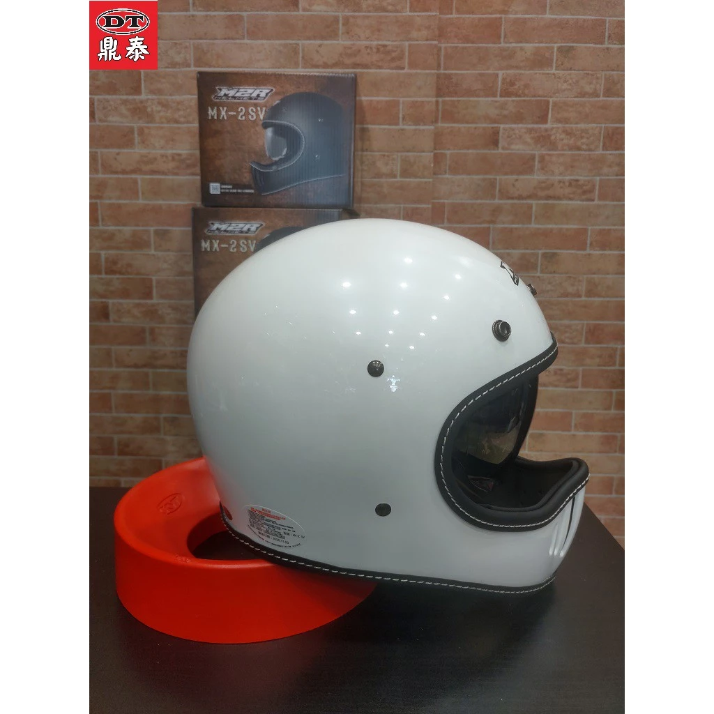   M2R MX-2 SV 珍珠白 超輕量 山車帽 復古 越野帽 全罩帽 安全帽 內藏墨鏡