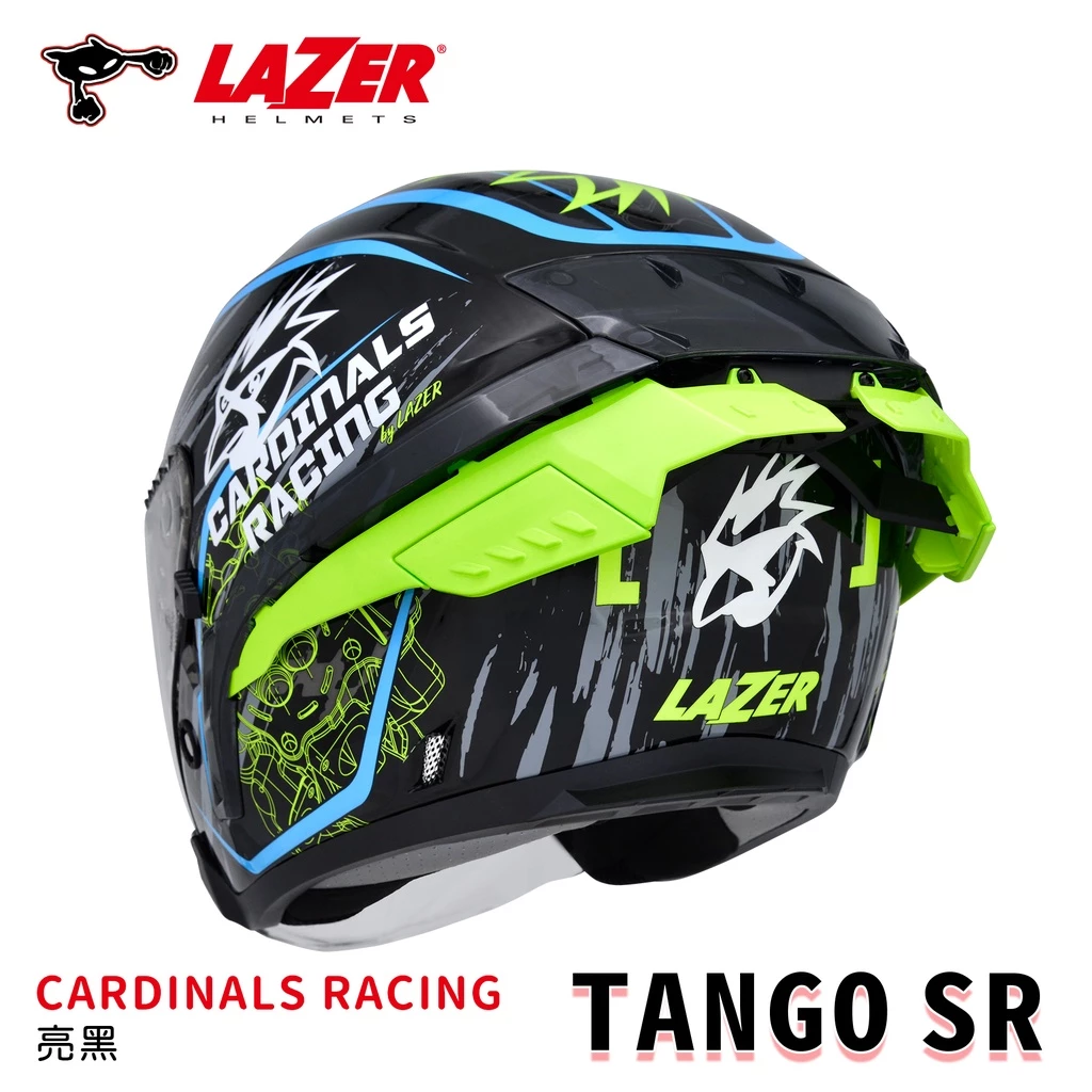 優惠促銷 比利時 LAZER TANGO SR 亮黑藍 3/4 半罩安全帽 進口帽