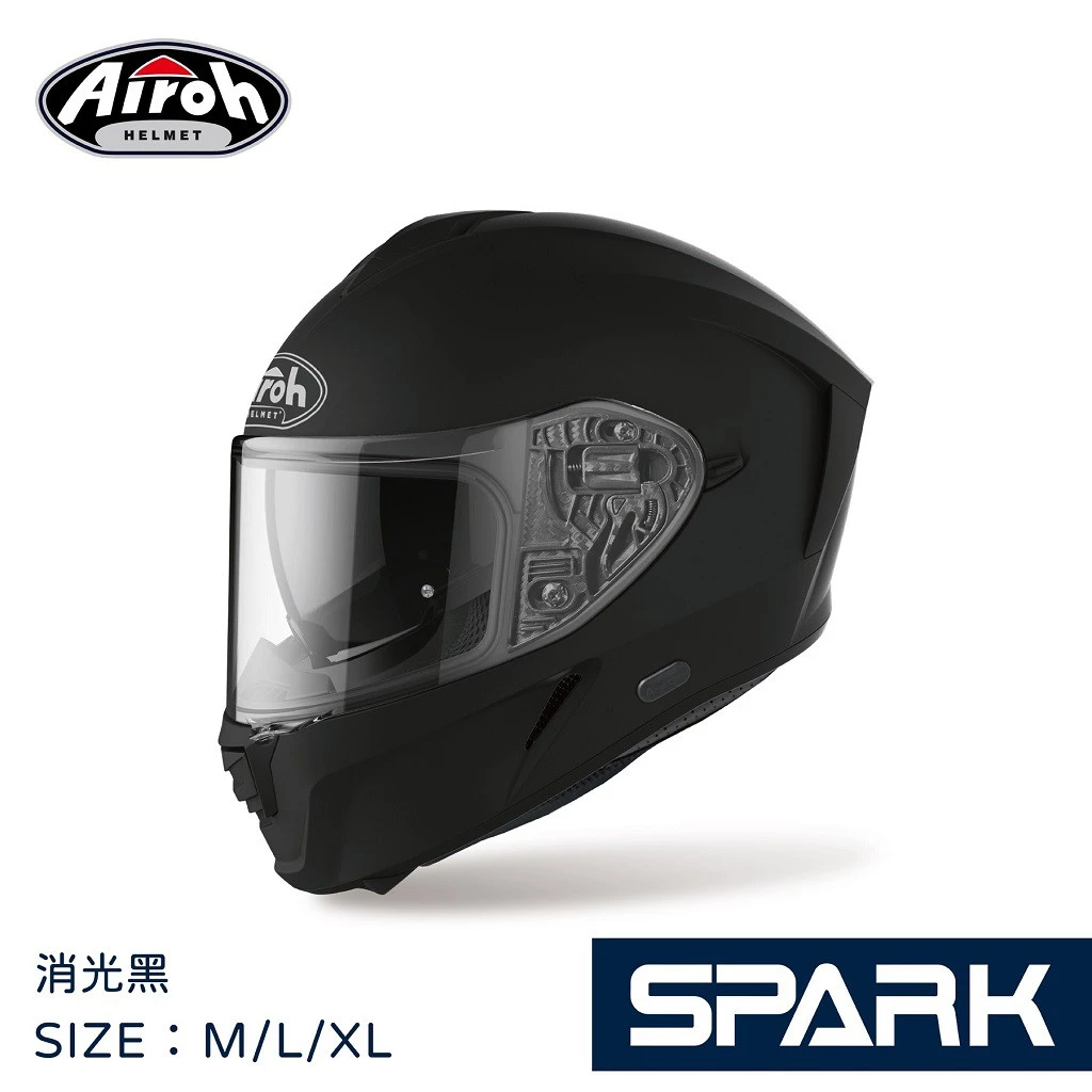 義大利 Airoh SPARK 消光黑 透氣 輕量化 內墨鏡 全罩 (公司貨)