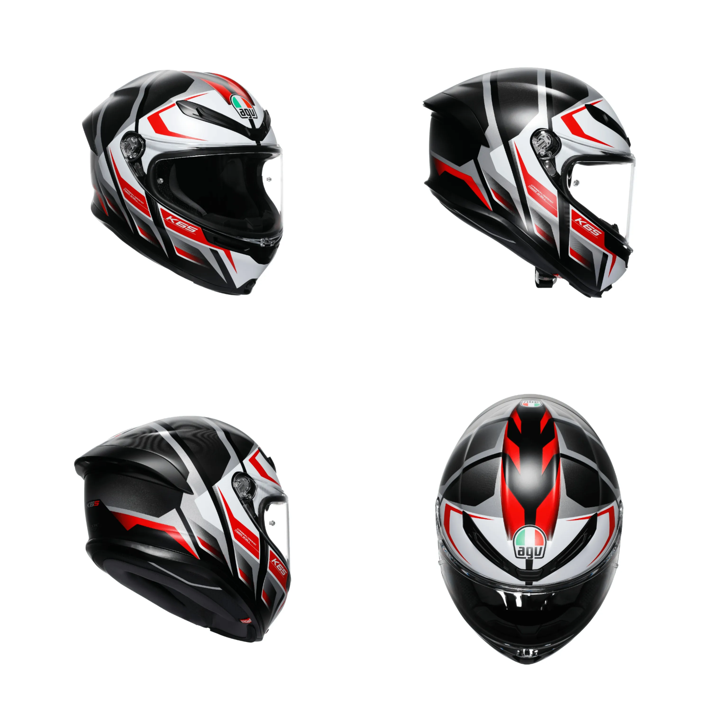 AGV K6 S KARVE 消光黑白紅 公司貨 亞洲版 碳纖維 全罩安全帽 新款 K6S 輕量 大鴨尾