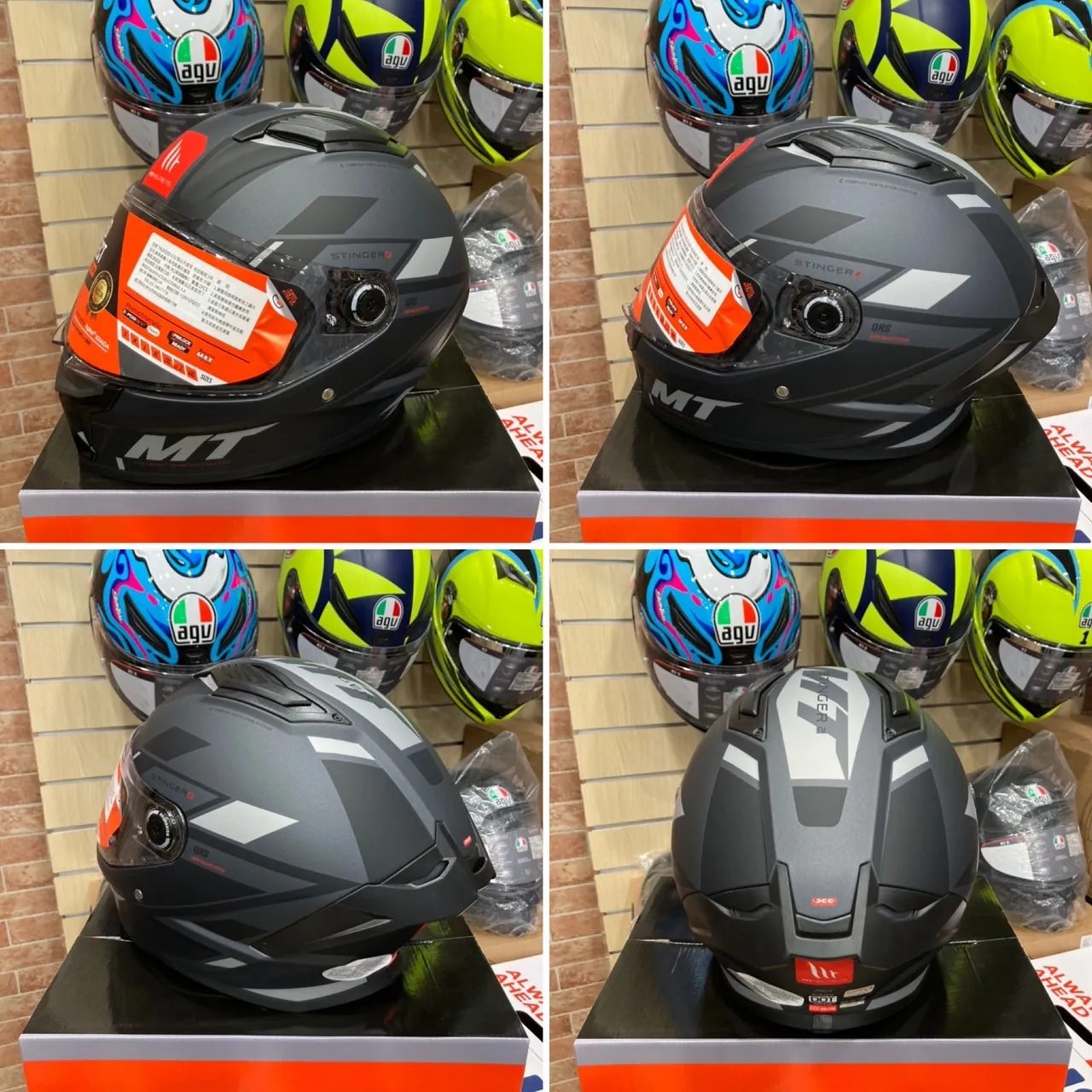 西班牙 MT STINGER-2 ST2 毒刺2 黑灰 消光 全罩 安全帽 進口帽 亞版 公司貨