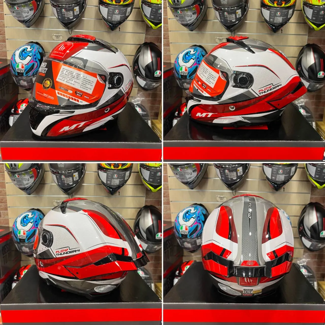 西班牙 MT THUNDER 4 SV 雷神4 白灰紅洪流 全罩 安全帽 進口帽 亞版 公司貨