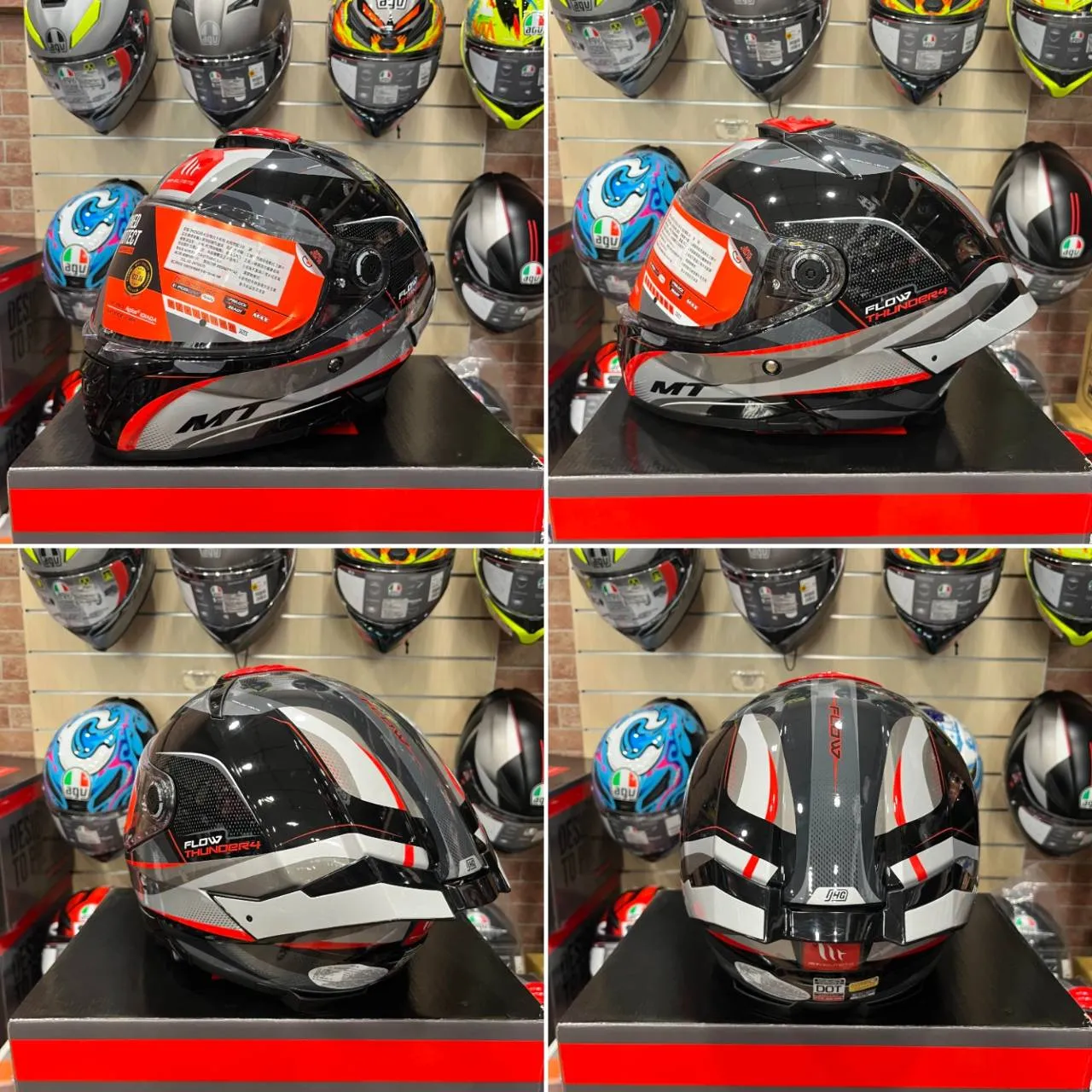 西班牙 MT THUNDER 4 SV 雷神4 黑灰紅洪流 全罩 安全帽 進口帽 亞版 公司貨