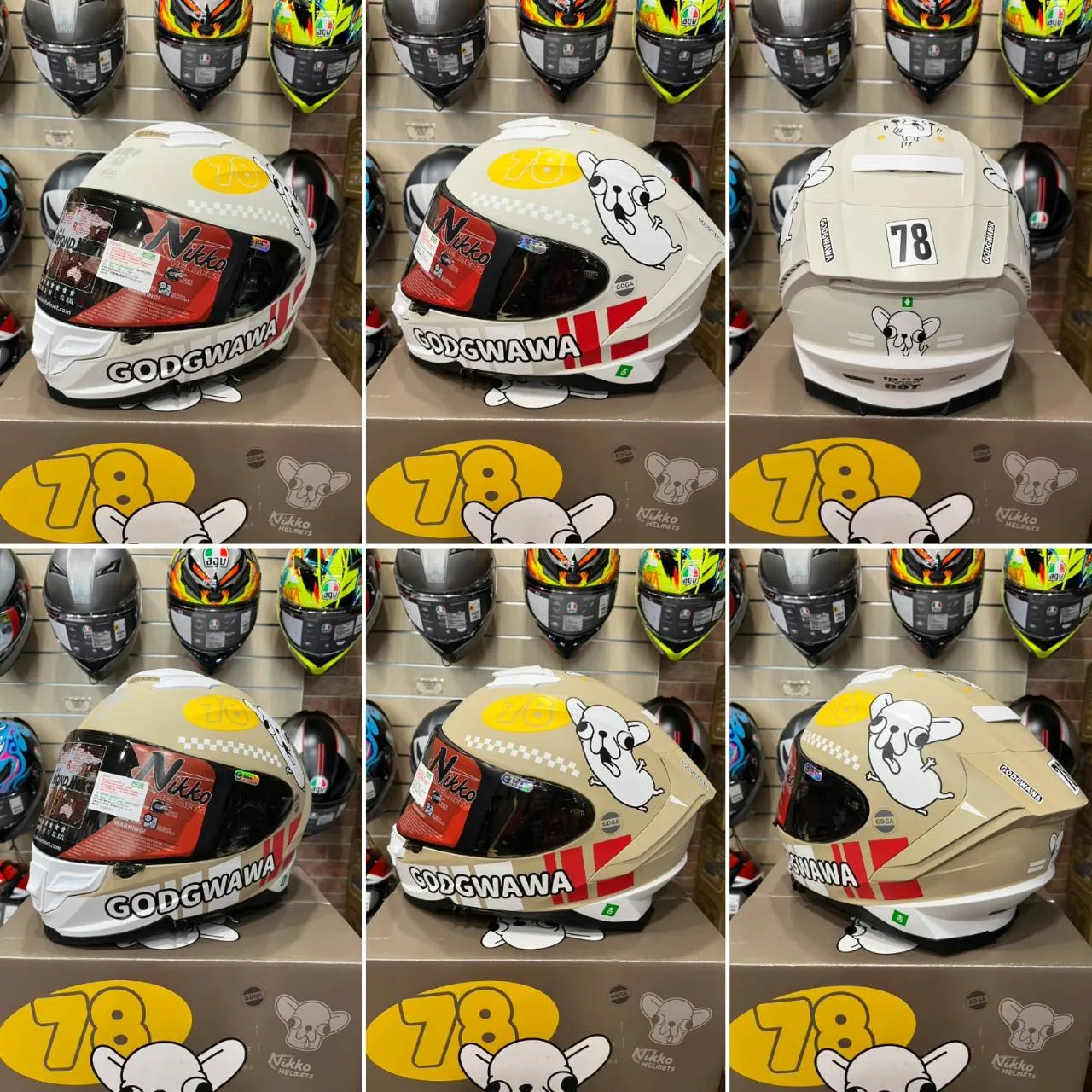 NIKKO N806 彩繪 #26 Godgwawa 變種吉娃娃 飆風吉速 全罩安全帽 內墨片 N-806