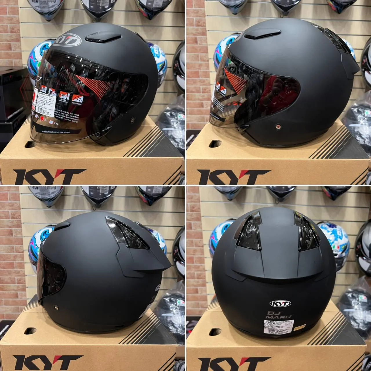 KYT DJ MARU DJM 素色 霧面黑 消光黑 半罩安全帽 透氣通風 3/4罩 通勤帽 公司貨