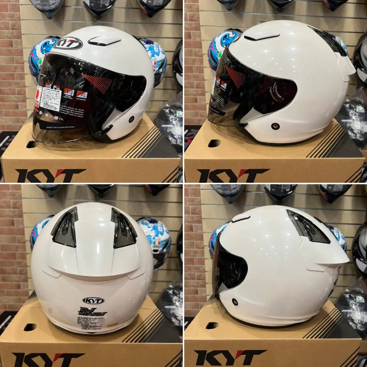 KYT DJ MARU DJM 素色 珍珠白 素白 半罩安全帽 透氣通風 3/4罩 通勤帽 公司貨