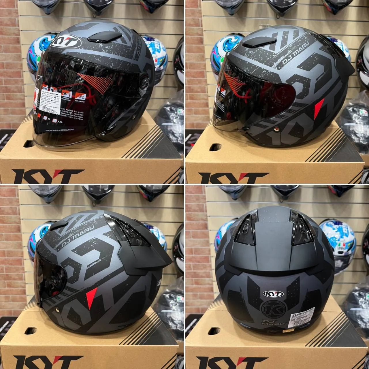 KYT DJ MARU DJM #16灰 霧面 半罩安全帽 透氣通風 3/4罩 通勤帽 公司貨