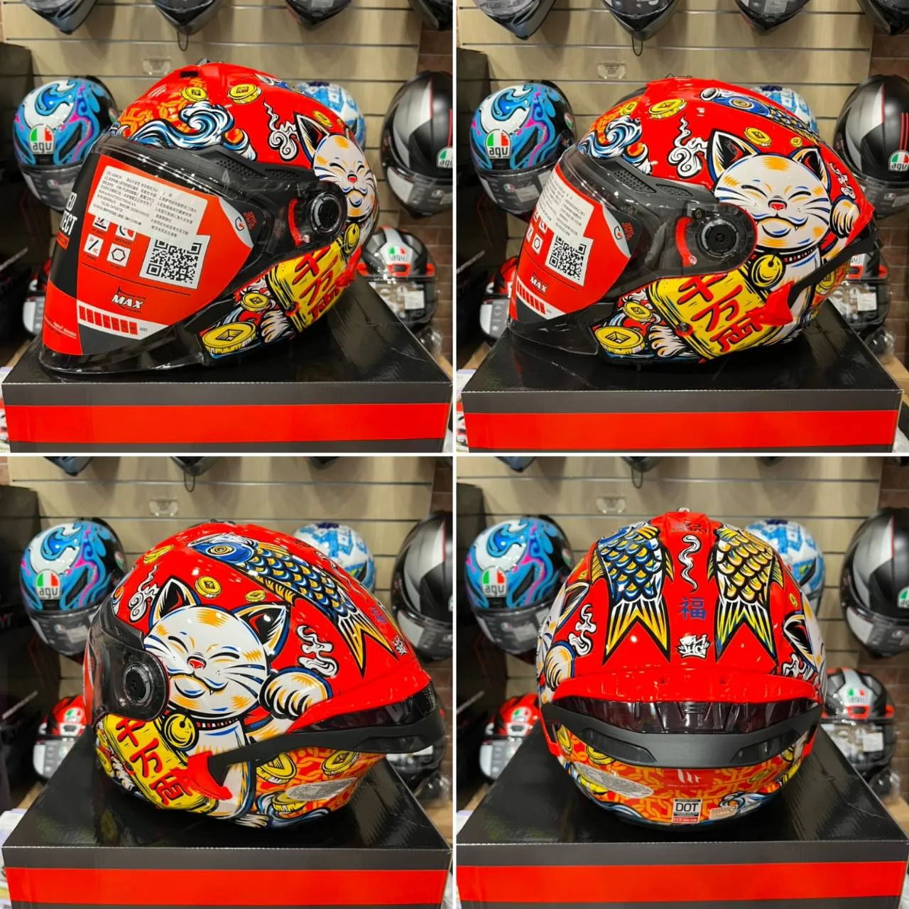 西班牙 MT COSMO SV 星際 招財貓 紅 3/4半罩 安全帽 快拆式鏡片 內墨鏡 鴨尾 亞版公司貨