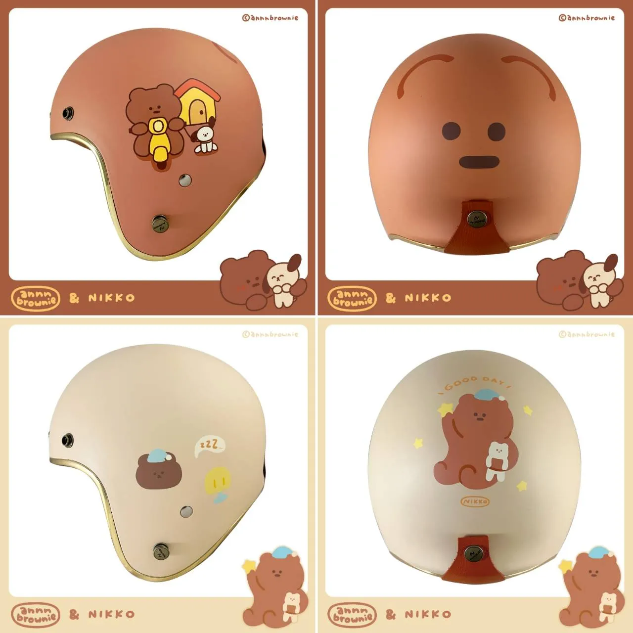 NIKKO N-401布朗尼聯名系列 麵包熊X巧克熊 療癒文創熊熊來襲 皮革內裡 復古帽 N401