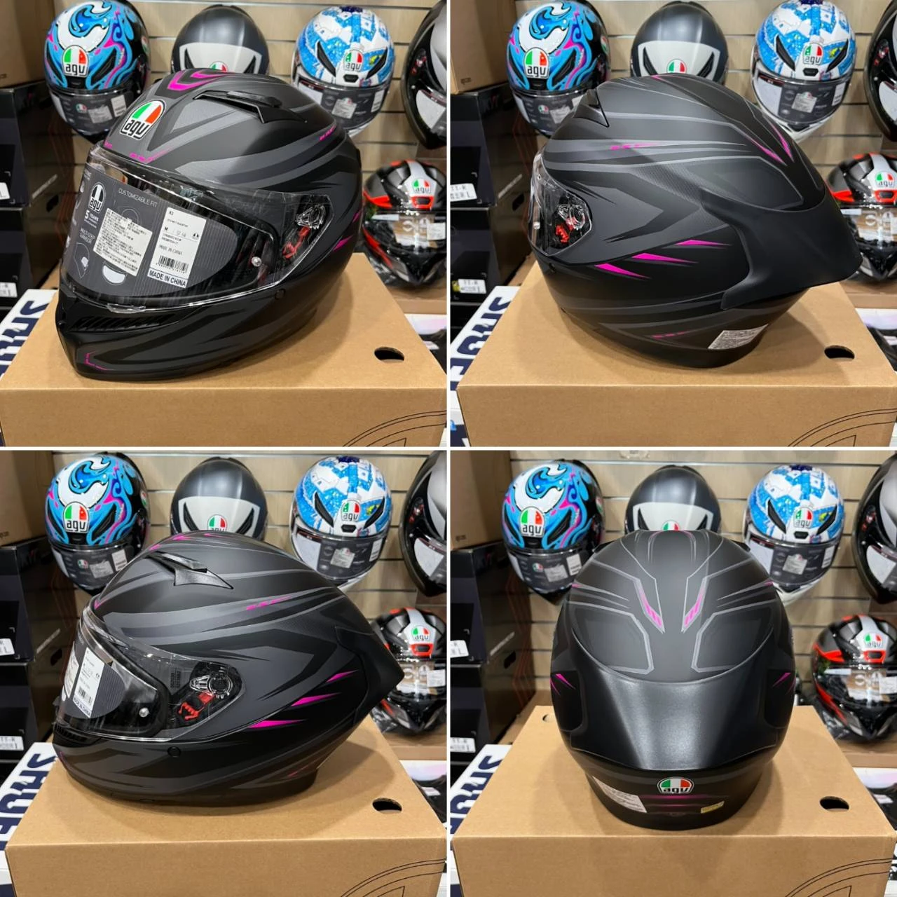 AGV K3 SYTH BLACK/PINK 消光黑粉 內墨片 全罩安全帽 亞洲版 公司貨 附鴨尾