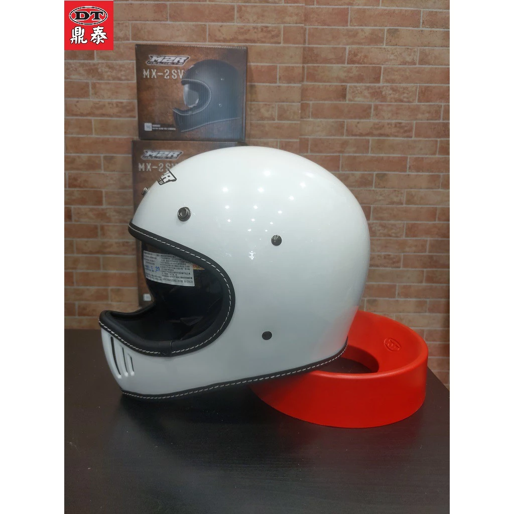   M2R MX-2 SV 珍珠白 超輕量 山車帽 復古 越野帽 全罩帽 安全帽 內藏墨鏡