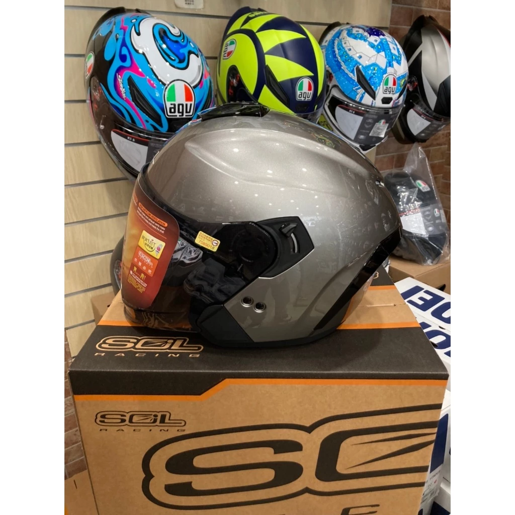 SOL SO-14 素色 半罩式安全帽 SO14 通勤帽 快拆式鏡片 內墨鏡 金屬排齒扣 眼鏡溝