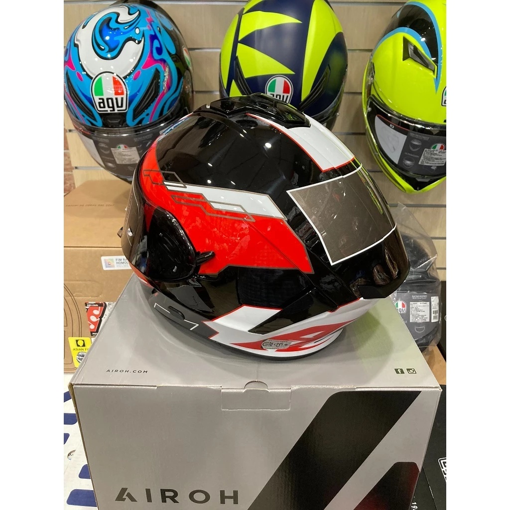 Airoh SPARK #10 亮黑紅 透氣 輕量化 內墨鏡 全罩 (公司貨)