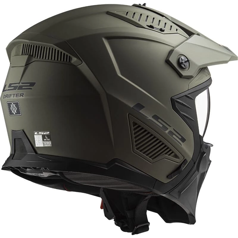 西班牙LS2 OF606 DRIFTER Solid 消光卡其 多功能帽 帽簷可拆 下巴可拆 進口帽 亞版