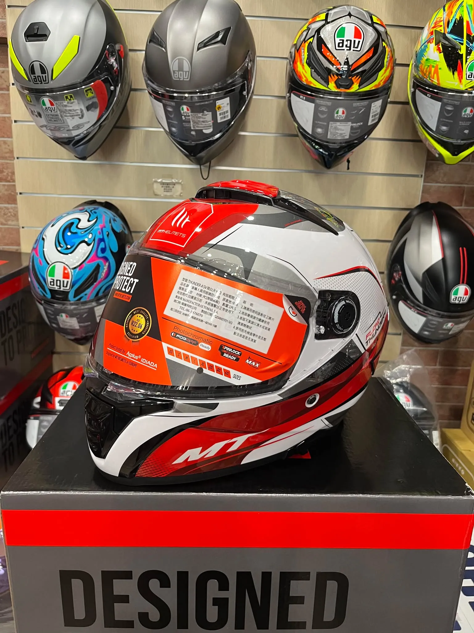 西班牙 MT THUNDER 4 SV 雷神4 白灰紅洪流 全罩 安全帽 進口帽 亞版 公司貨