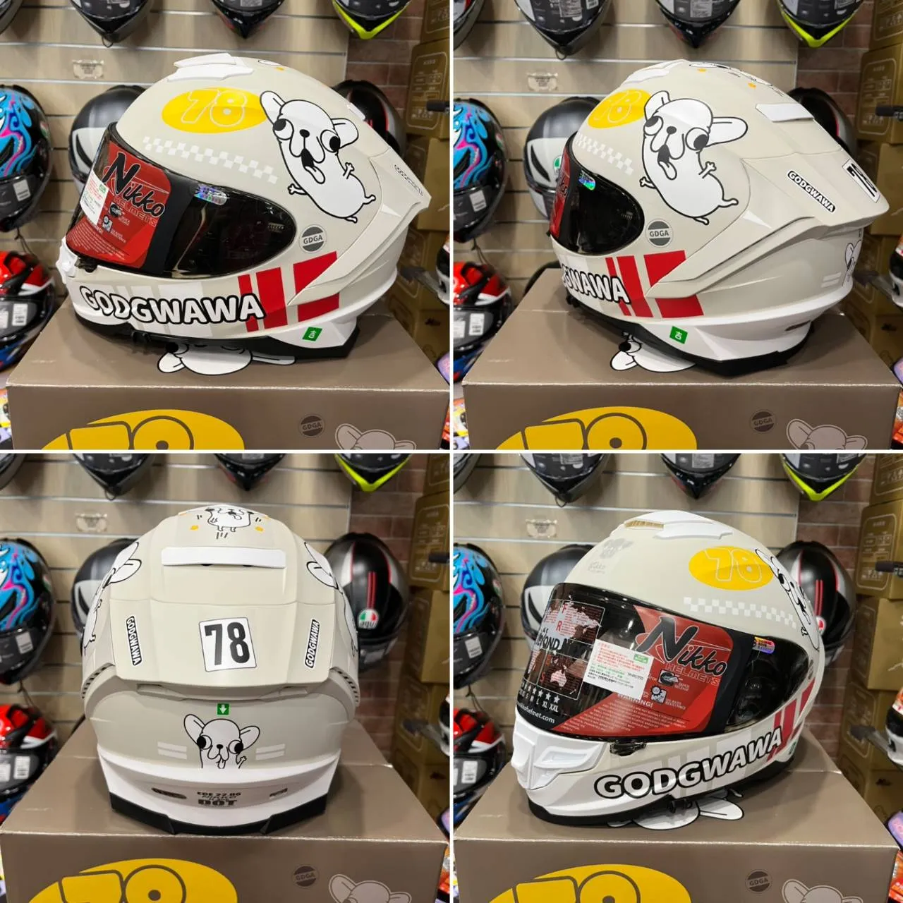 NIKKO N806 彩繪 #26 Godgwawa 變種吉娃娃 飆風吉速 全罩安全帽 內墨片 N-806