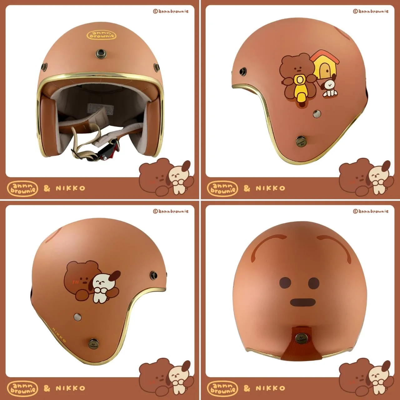 NIKKO N-401布朗尼聯名系列 麵包熊X巧克熊 療癒文創熊熊來襲 皮革內裡 復古帽 N401
