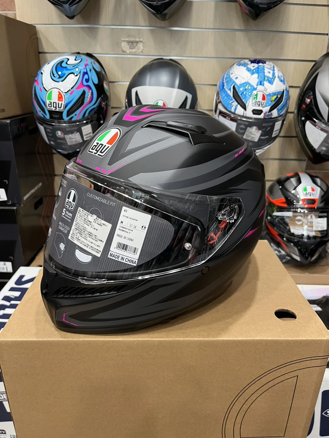 AGV K3 SYTH BLACK/PINK 消光黑粉 內墨片 全罩安全帽 亞洲版 公司貨 附鴨尾