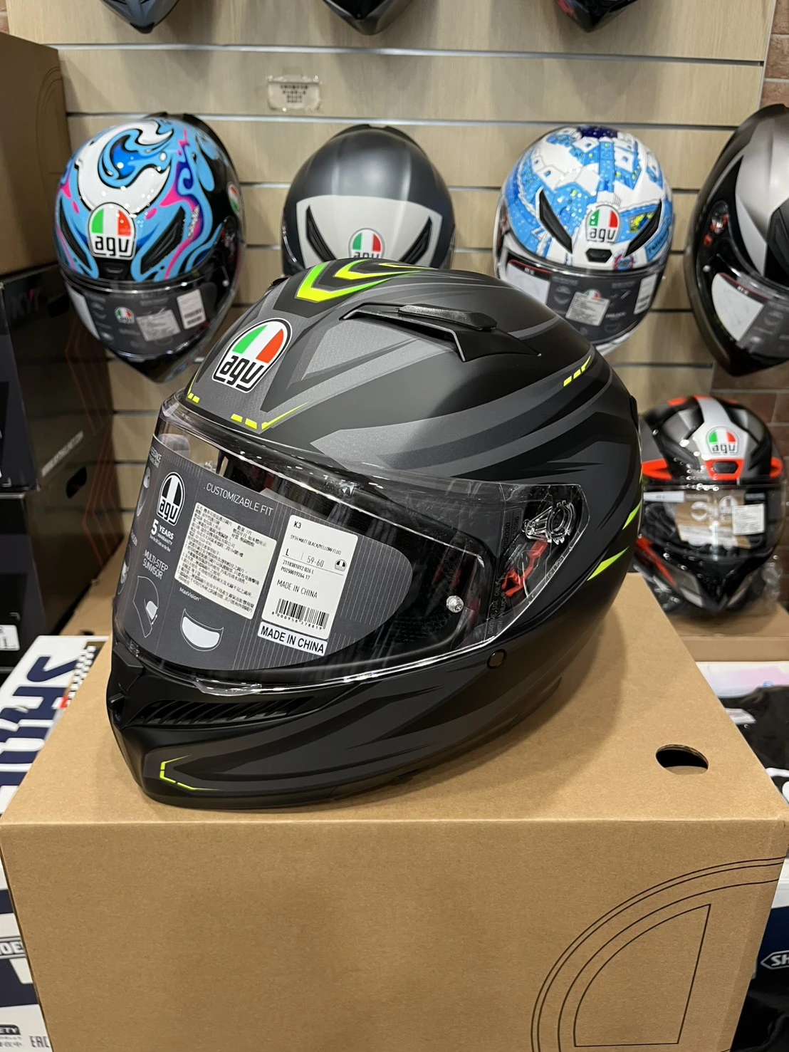 AGV K3 SYTH BLACK/YELLOW 消光黑黃 內墨片 全罩安全帽 亞洲版 公司貨 附鴨尾