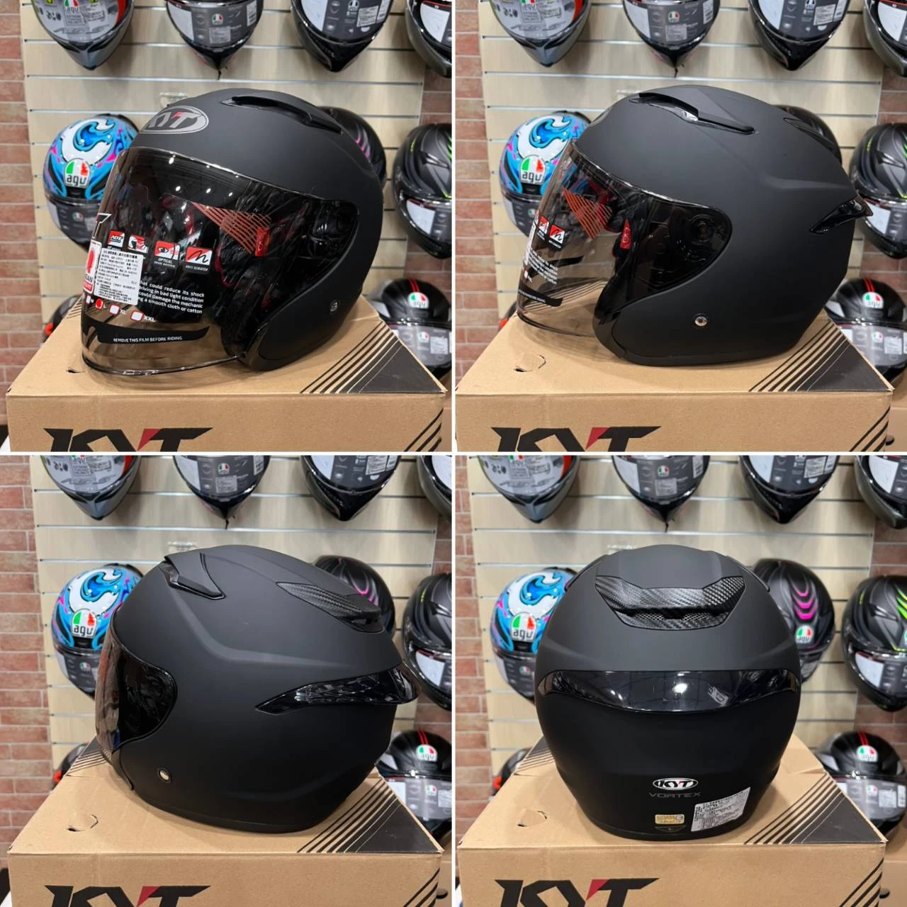 KYT VORTEX VT 素色 消光黑 珍珠白 半罩式安全帽 輕量化 通勤 3/4罩 單鏡片 插扣式扣具