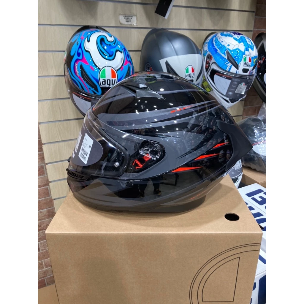  AGV K3 SYTH BLACK/RED 亮黑紅 內墨片 全罩安全帽 亞洲版 公司貨 附鴨尾
