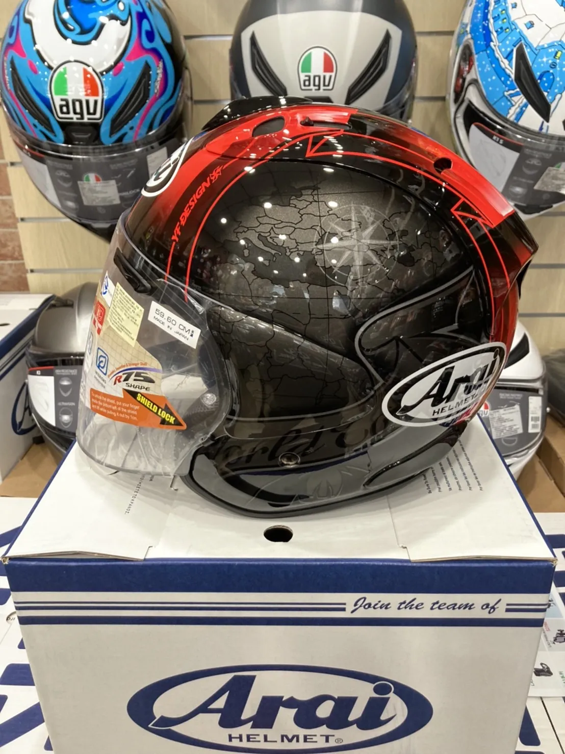 ARAI VZ-RAM HARADA TOUR BLACK 黑地圖 紅地圖 3/4 半罩 安全帽 VZ RAM