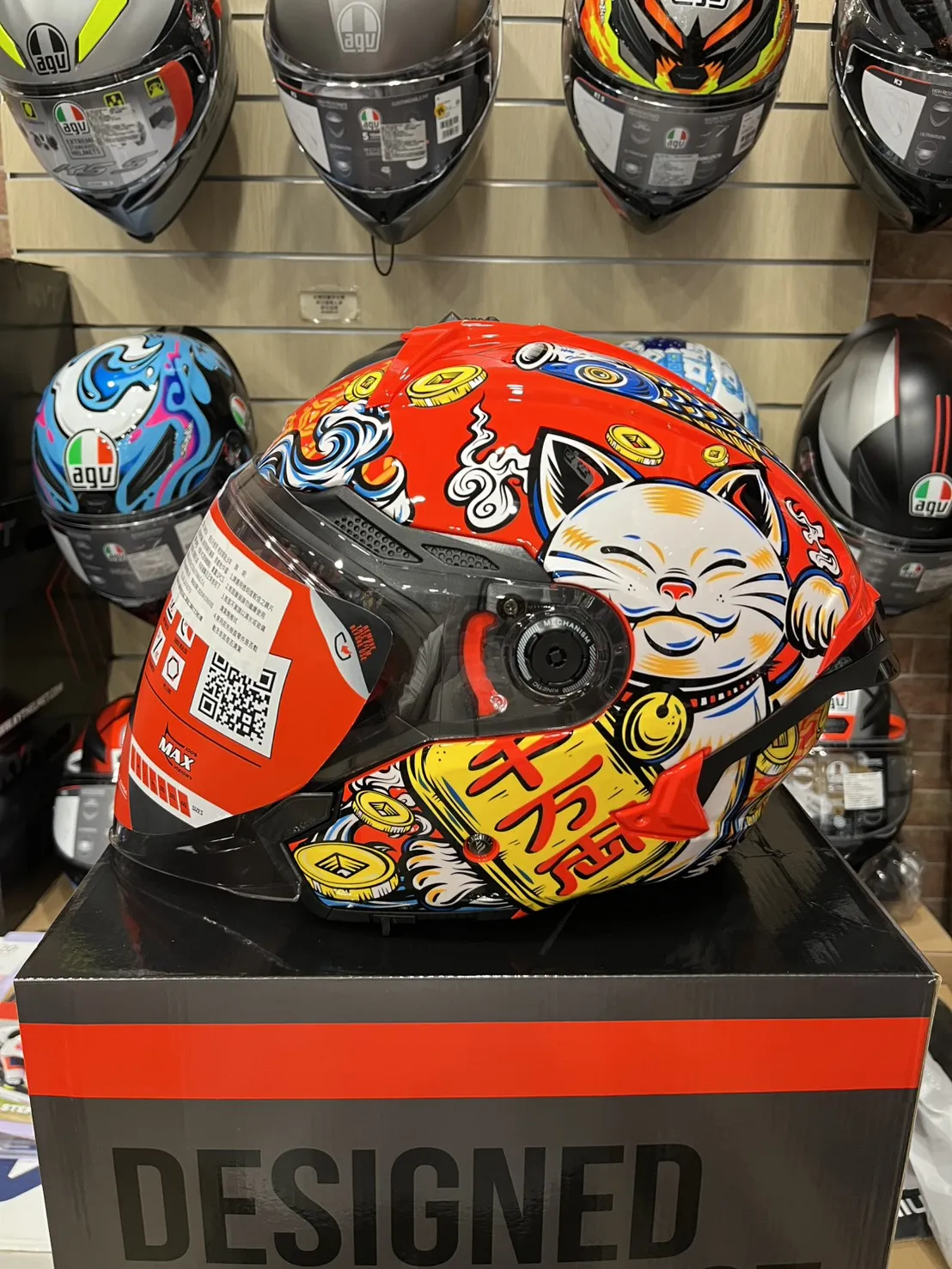 西班牙 MT COSMO SV 星際 招財貓 紅 3/4半罩 安全帽 快拆式鏡片 內墨鏡 鴨尾 亞版公司貨