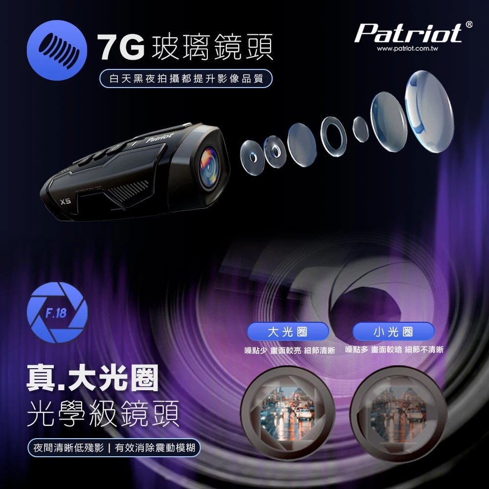 PATRIOT 愛國者 X5 WIFI 雙鏡頭行車記錄器 FHD1080P TS碼流 送32G記憶卡
