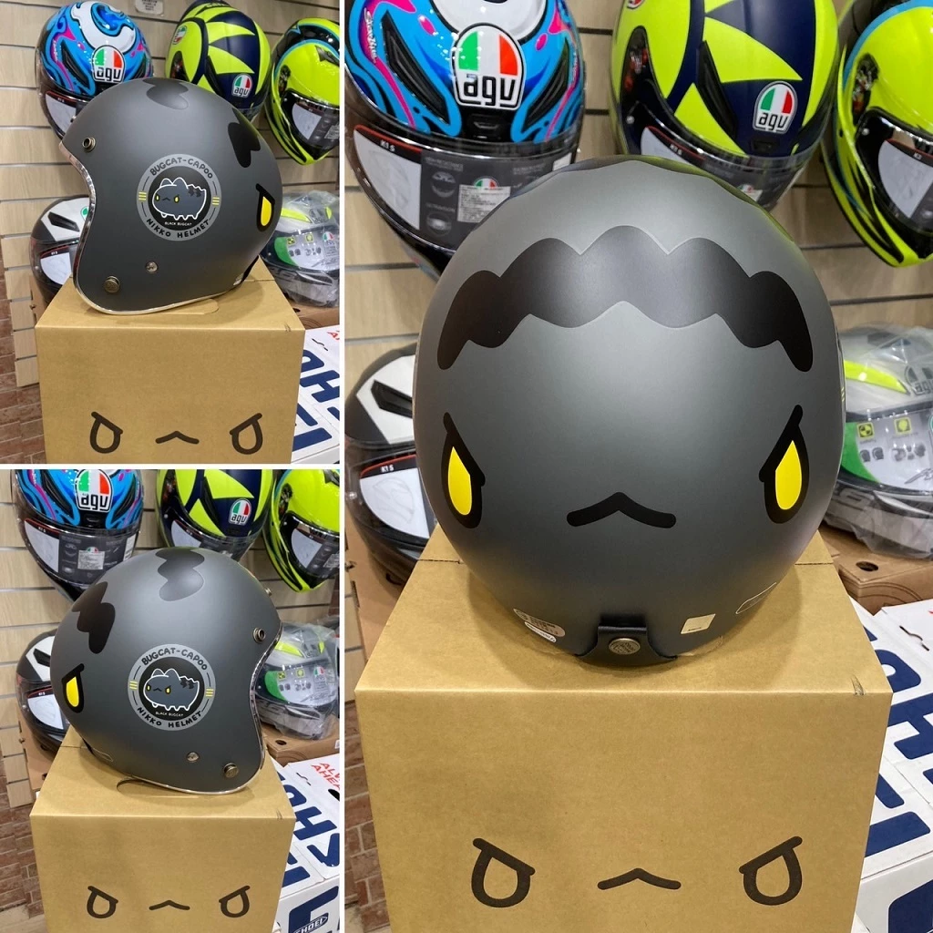  NIKKO N401 黑咖波 消光 咖波聯名 貓貓蟲咖波 CAPOO 復刻版 騎士帽 復古安全帽 N-401