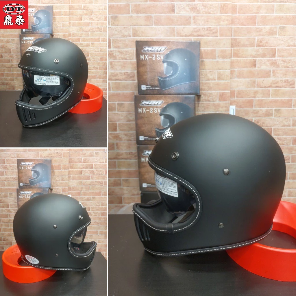  M2R MX-2 SV 消光黑 超輕量 山車帽 復古 越野帽 全罩帽 安全帽 內藏墨鏡