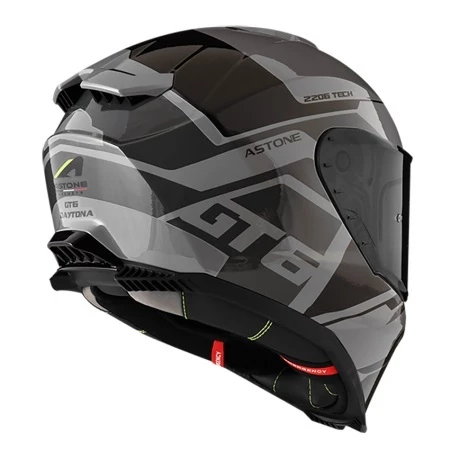 ASTONE GT6 YB1 灰/黑 彩繪 全罩式安全帽 內墨鏡 眼鏡溝 藍芽耳機孔 金屬排扣