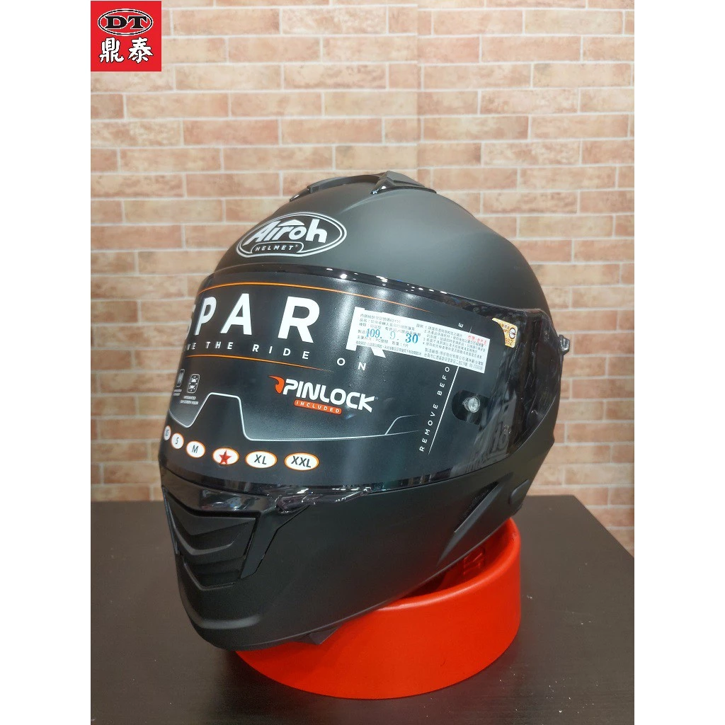 義大利 Airoh SPARK 消光黑 透氣 輕量化 內墨鏡 全罩 (公司貨)