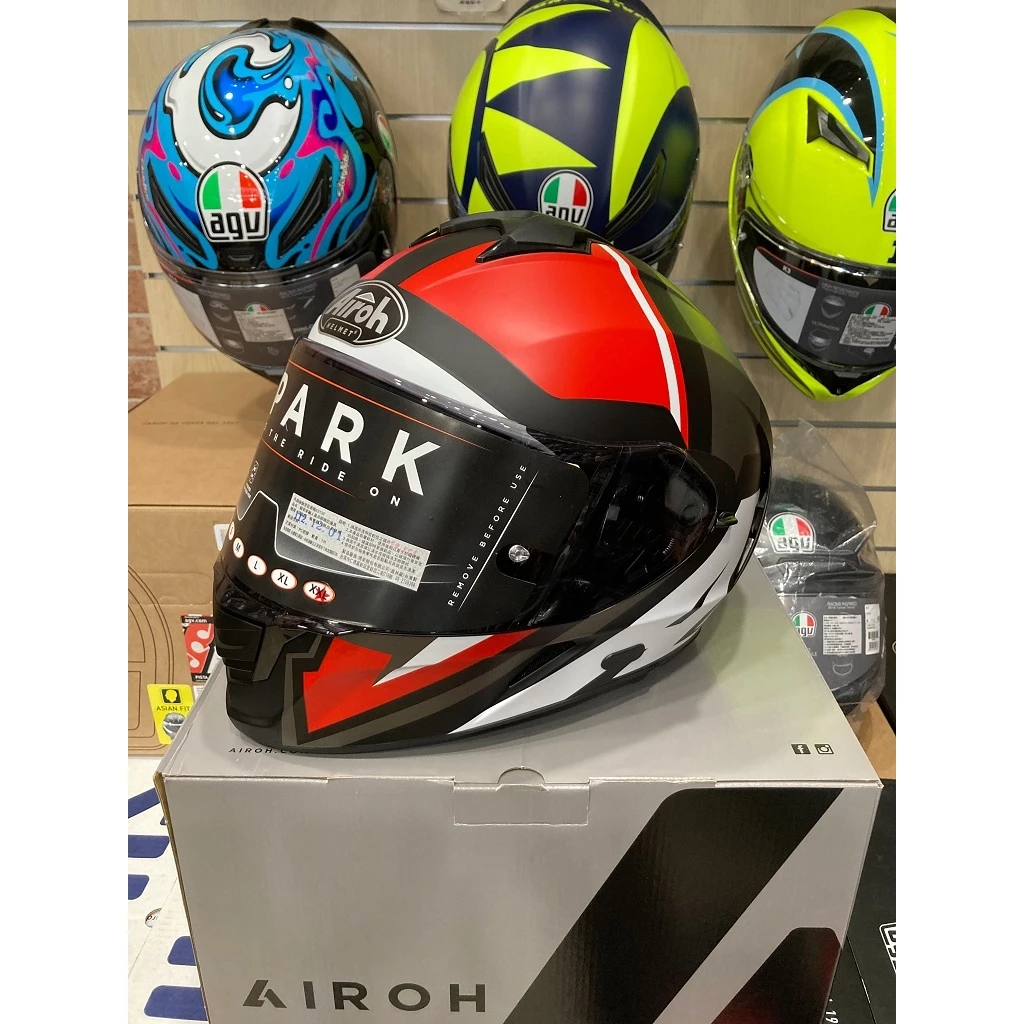 Airoh SPARK #11 消黑紅 透氣 輕量化 內墨鏡 全罩 (公司貨)