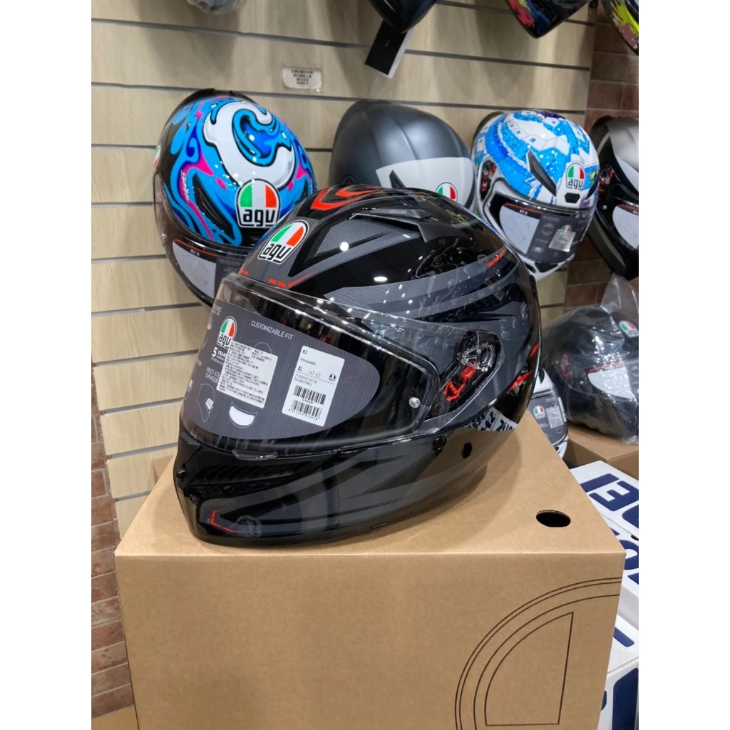  AGV K3 SYTH BLACK/RED 亮黑紅 內墨片 全罩安全帽 亞洲版 公司貨 附鴨尾