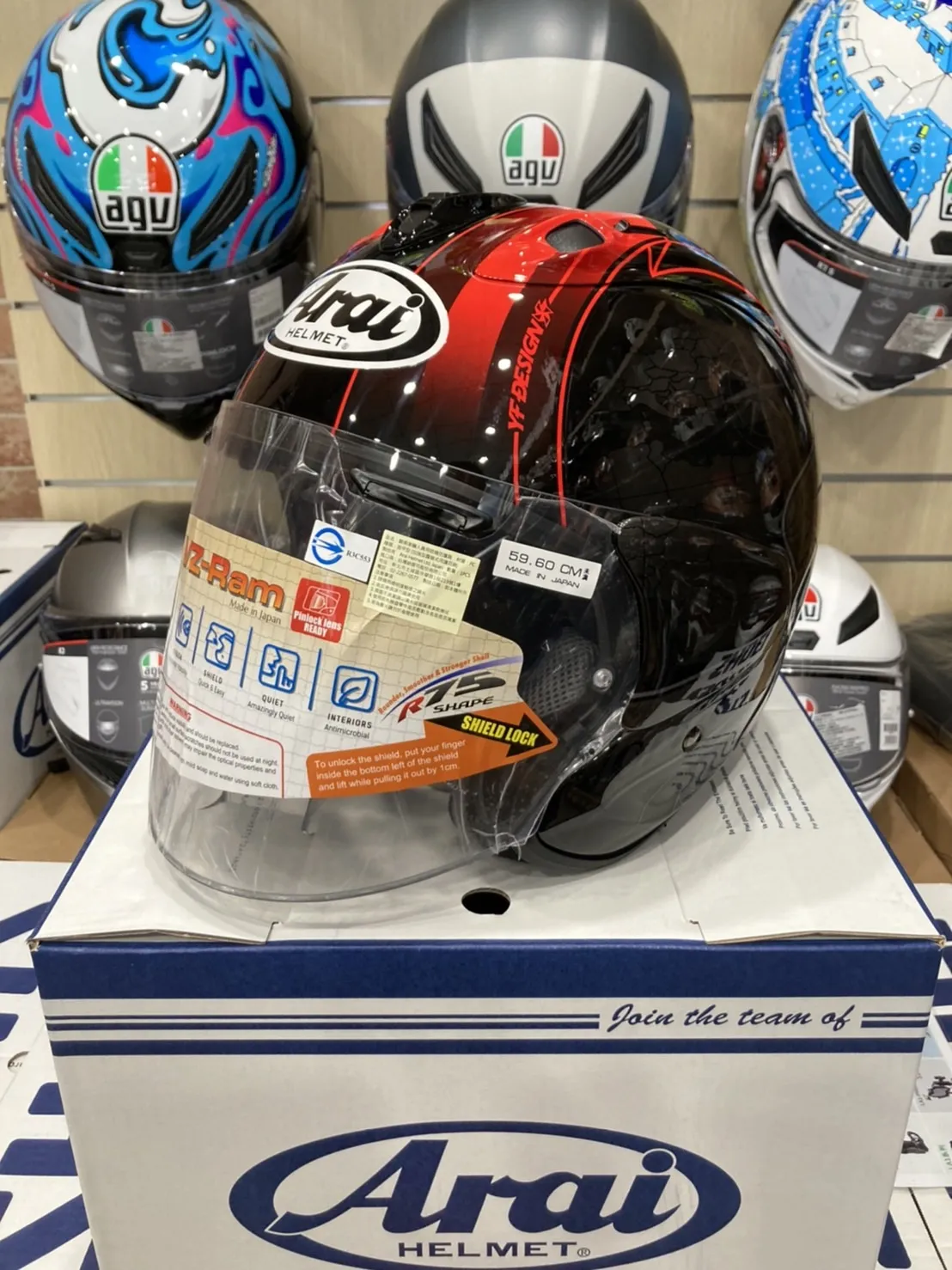 ARAI VZ-RAM HARADA TOUR BLACK 黑地圖 紅地圖 3/4 半罩 安全帽 VZ RAM
