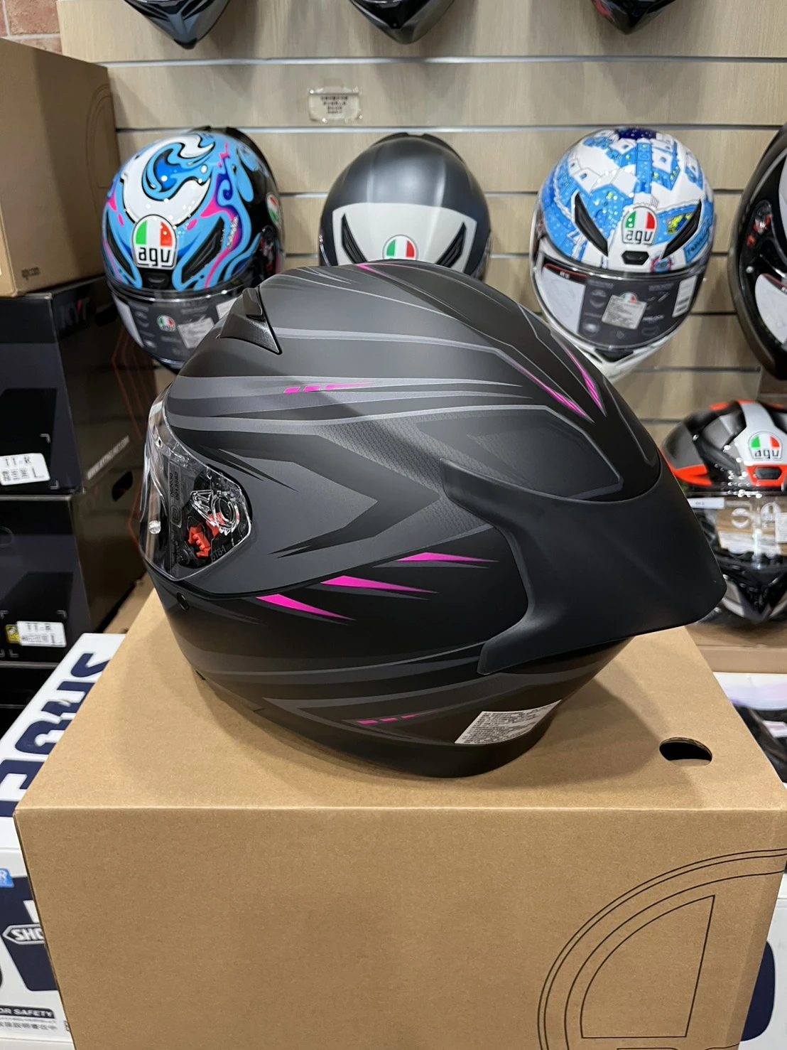 AGV K3 SYTH BLACK/PINK 消光黑粉 內墨片 全罩安全帽 亞洲版 公司貨 附鴨尾