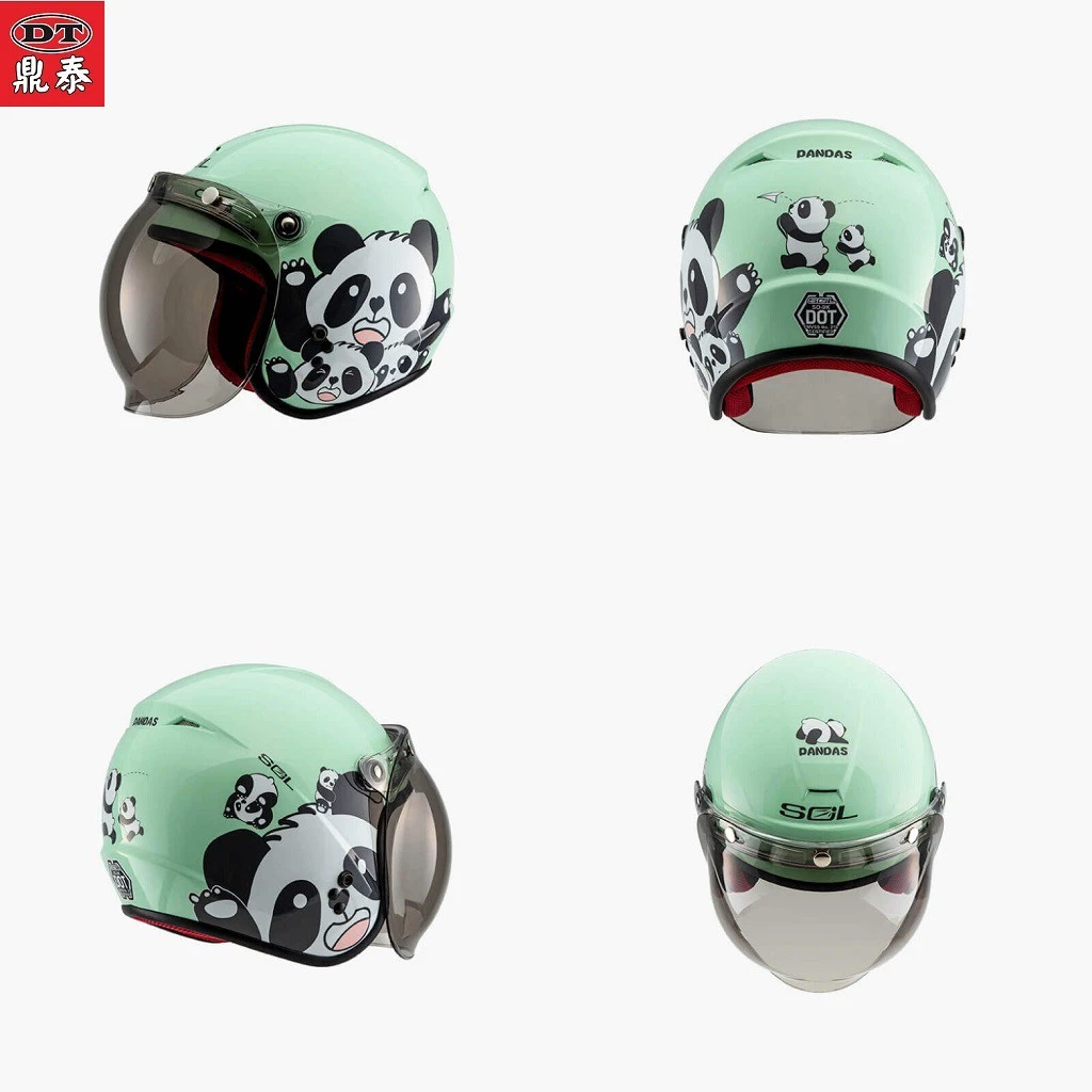 SOL SO-9K SO9K 安全帽 胖達 綠/白 半罩 3/4罩 兒童帽 安全帽